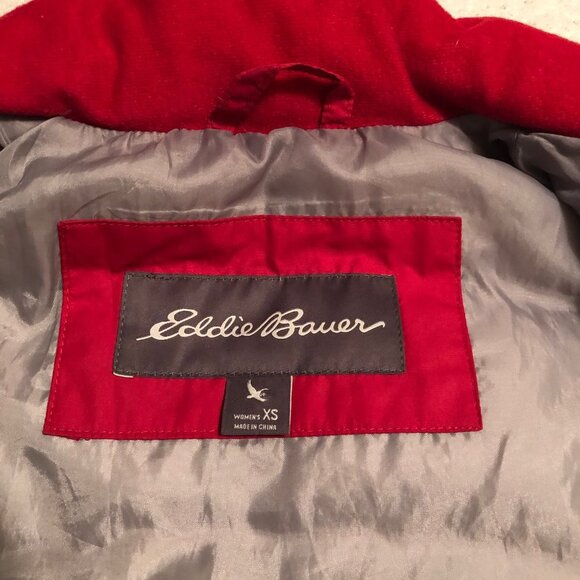Eddie Bauer EB 650 Womens Size XS Goose Down min 80% Red Puffer Vest Pockets - Picture 7 of 10